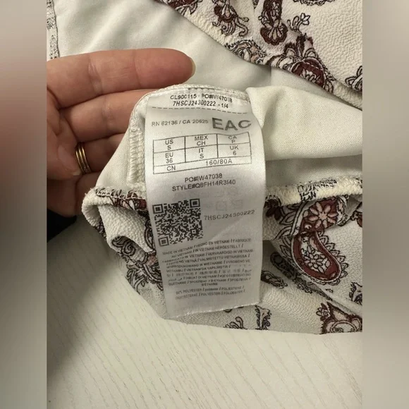 Guess Women's White and Brown Paisley Tube Top Size Small - Picture 5 of 8